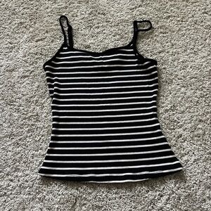 Elegant Black and White Striped Camisole